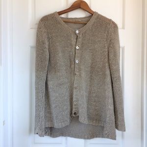 Vlas Blomme Natural Linen Knit Cardigan